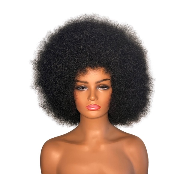 Women Short Afro Kinky Curly black Wigs Large Bouncy Soft Natural Synthetic - Picture 4 of 4